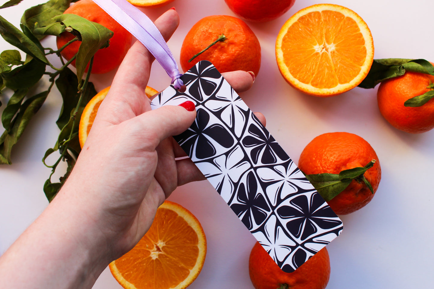 Monochrome Flowers Bookmark