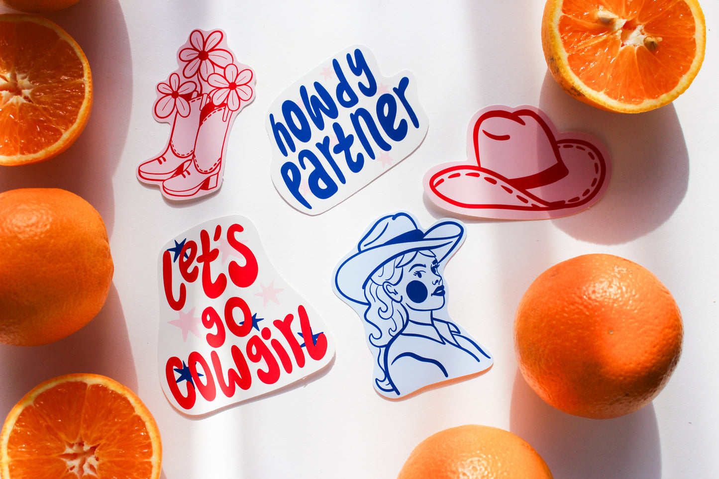 Cowgirl Stickers set of five
