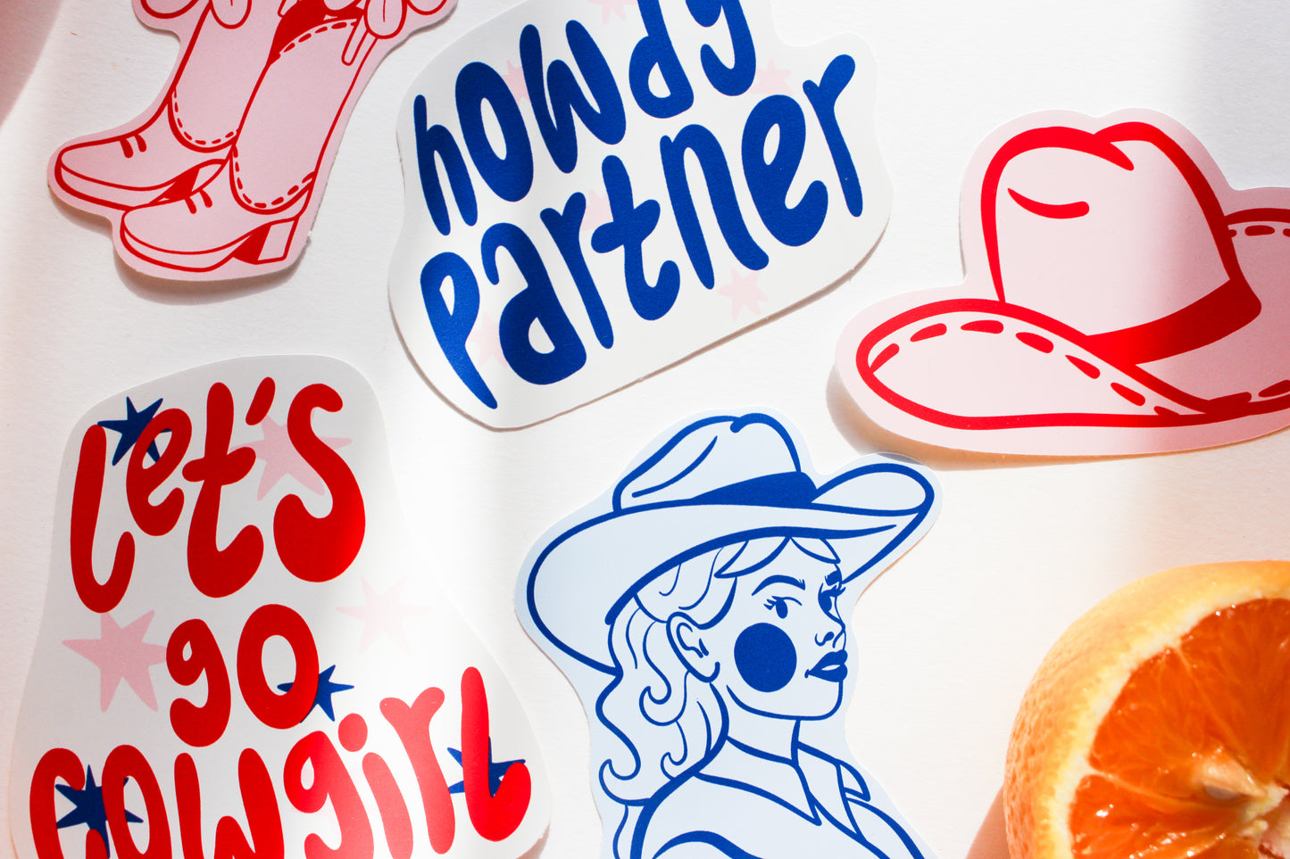 Cowgirl Stickers set of five