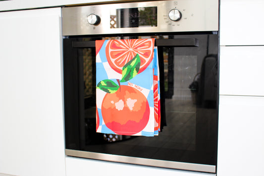 Summer Oranges Tea Towel