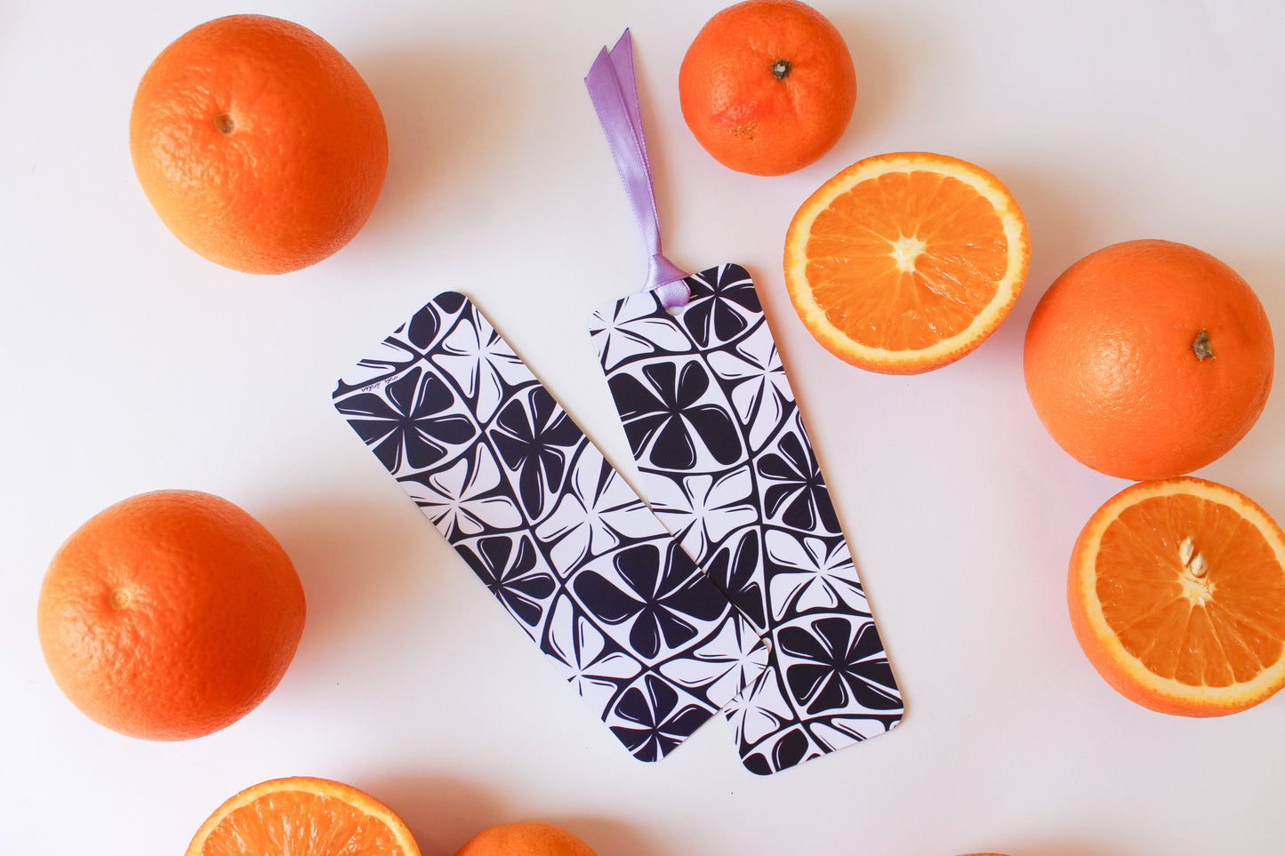 Monochrome Flowers Bookmark