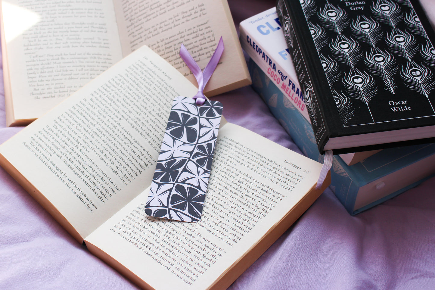Monochrome Flowers Bookmark