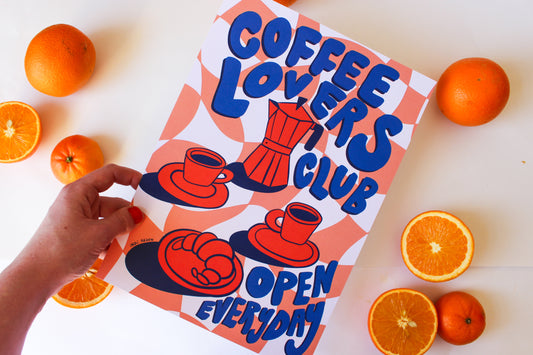 Coffee Lovers Club A4 Print
