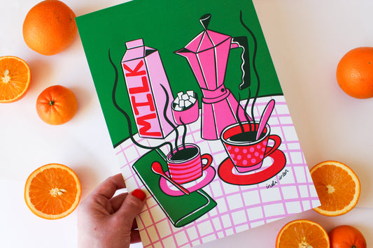 Milk and Coffee A4 Print