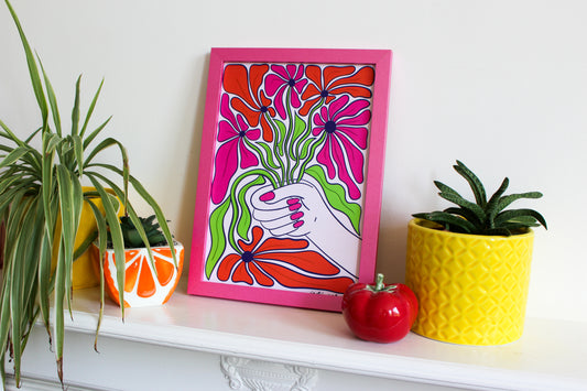 Handful of Neon A4 Print