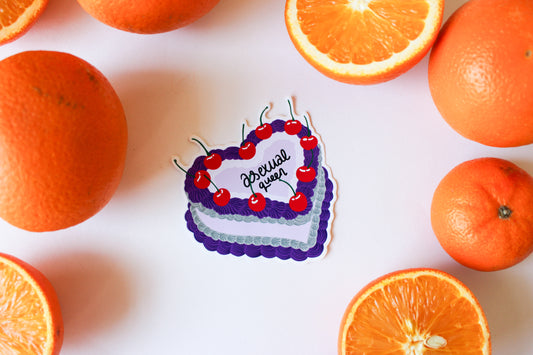Asexual Vintage Cake Sticker