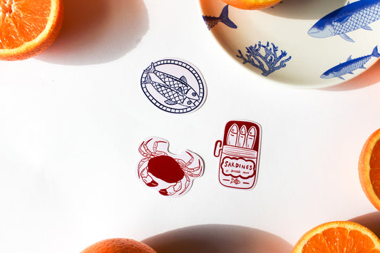 Fish Stickers set of three