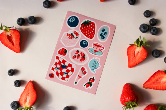 Strawberry Picnic Sticker Sheet