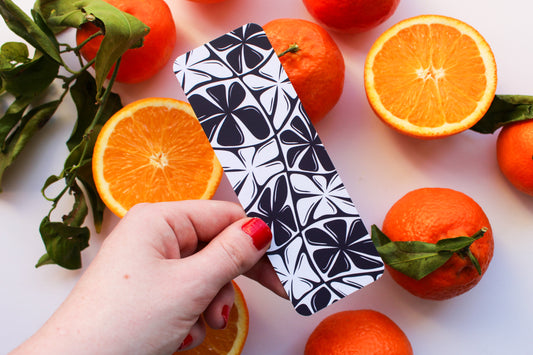 Monochrome Flowers Bookmark