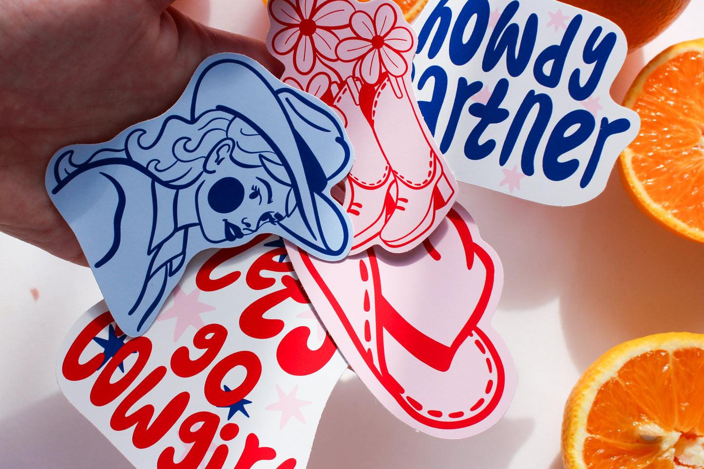 Cowgirl Stickers set of five