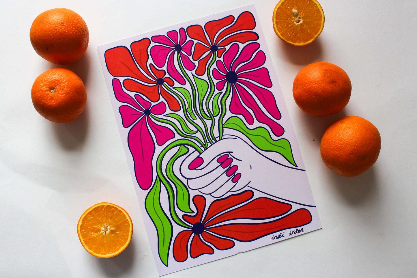 Handful of Neon A4 Print