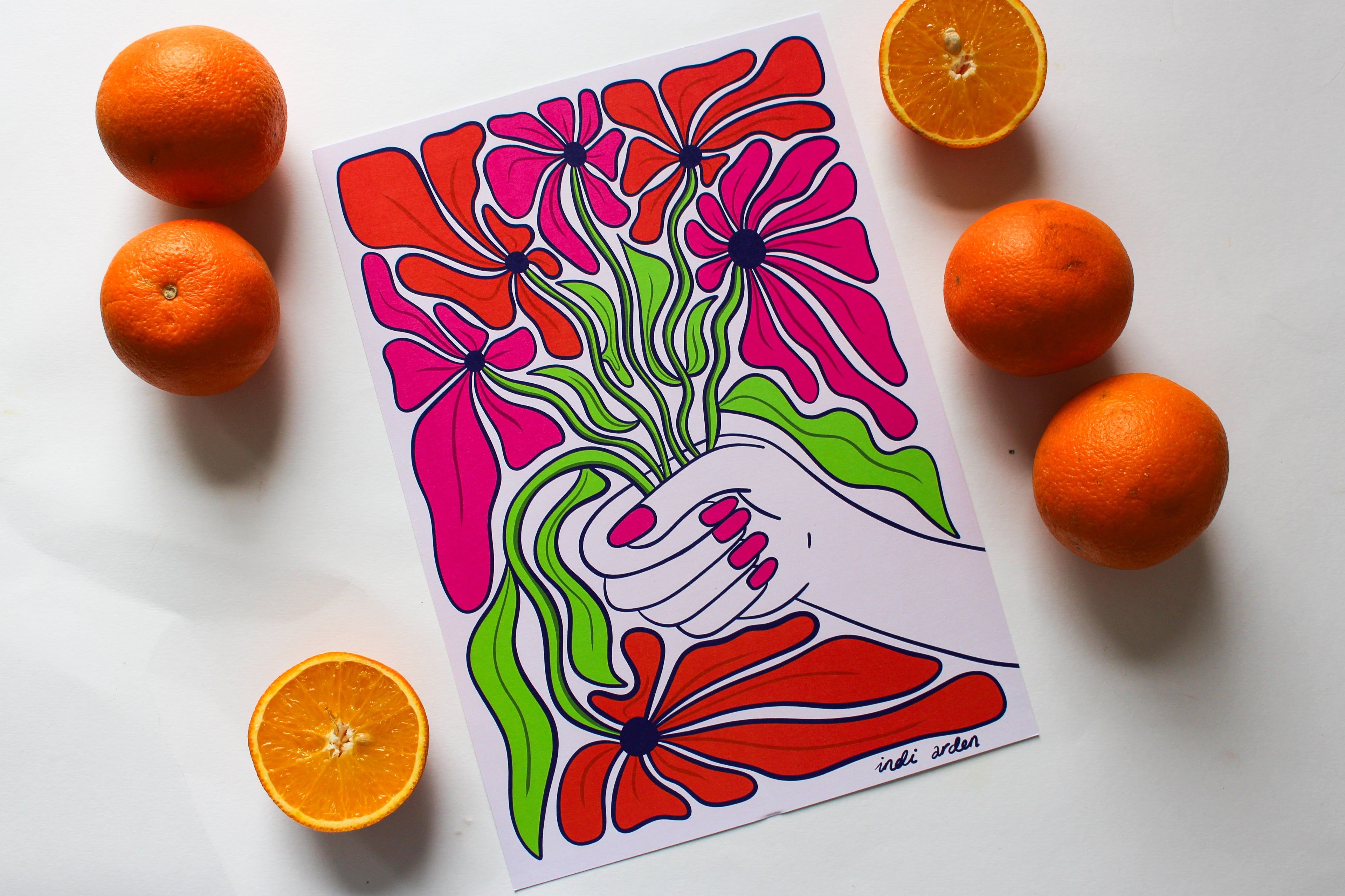 Handful of Neon A4 Print