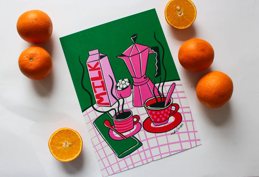 Milk and Coffee A4 Print