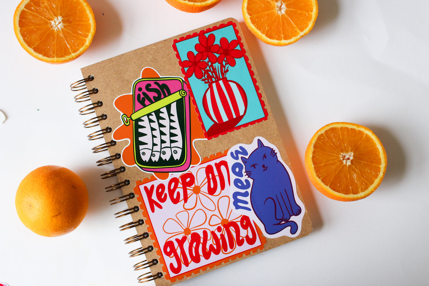 Flower Stamp Stickers set of three