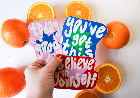 Motivational Quote Stickers set of three