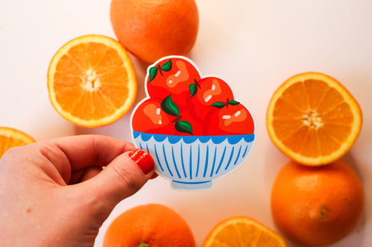 Bowl of Oranges Sticker