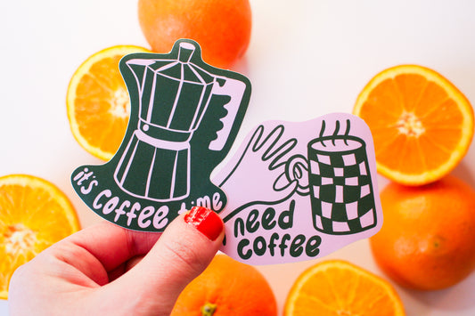 Coffee Stickers set of two