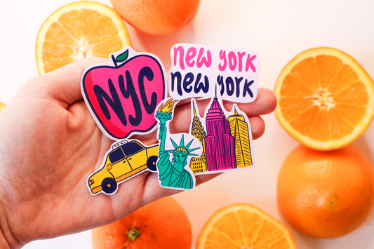 New York Stickers set of five