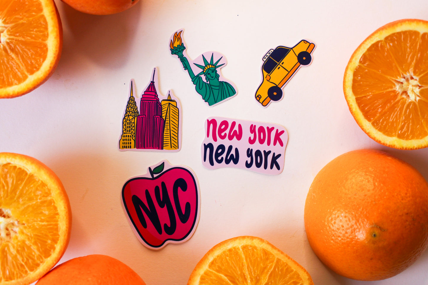 New York Stickers set of five