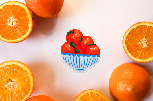 Bowl of Oranges Sticker