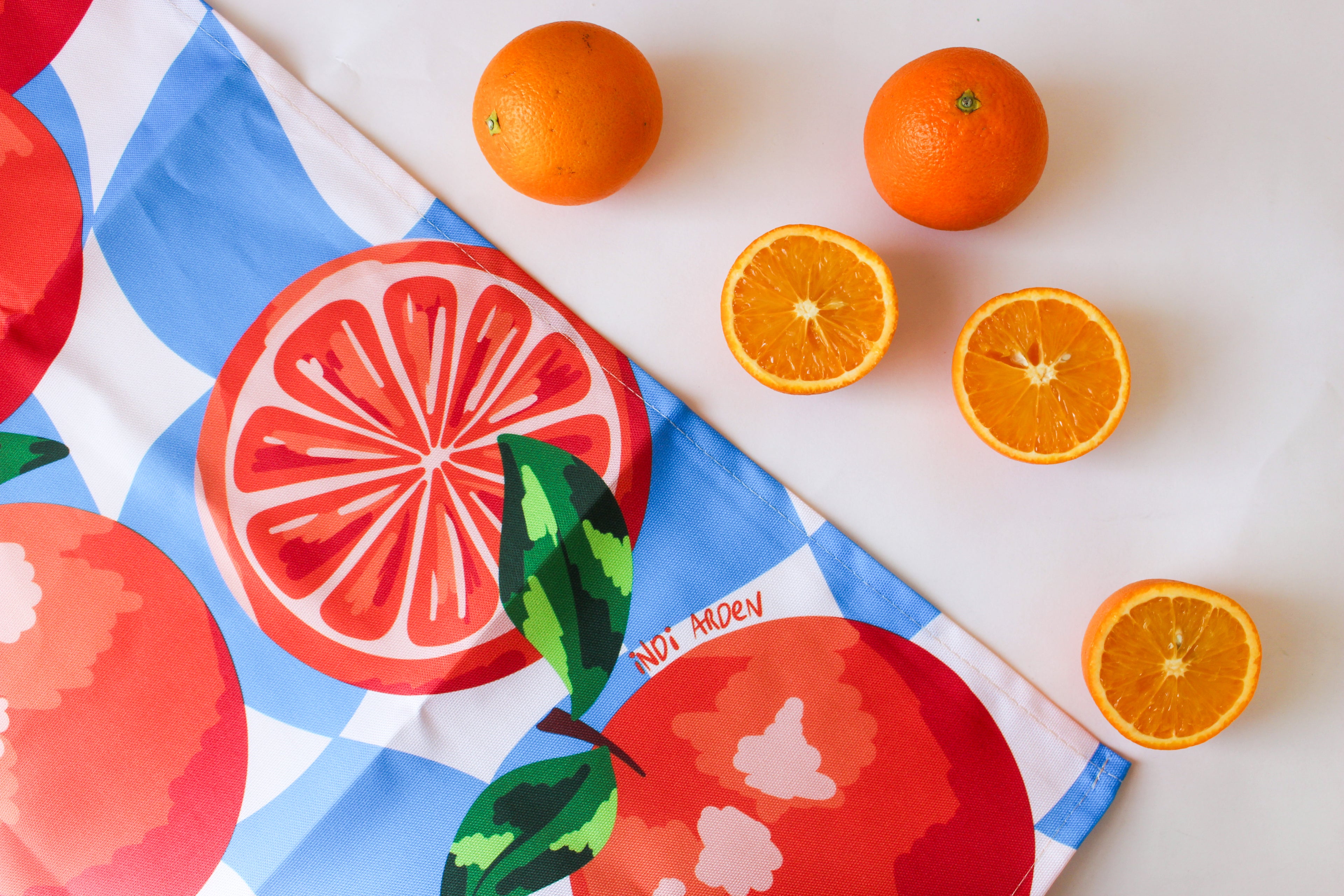 Summer Oranges Tea Towel
