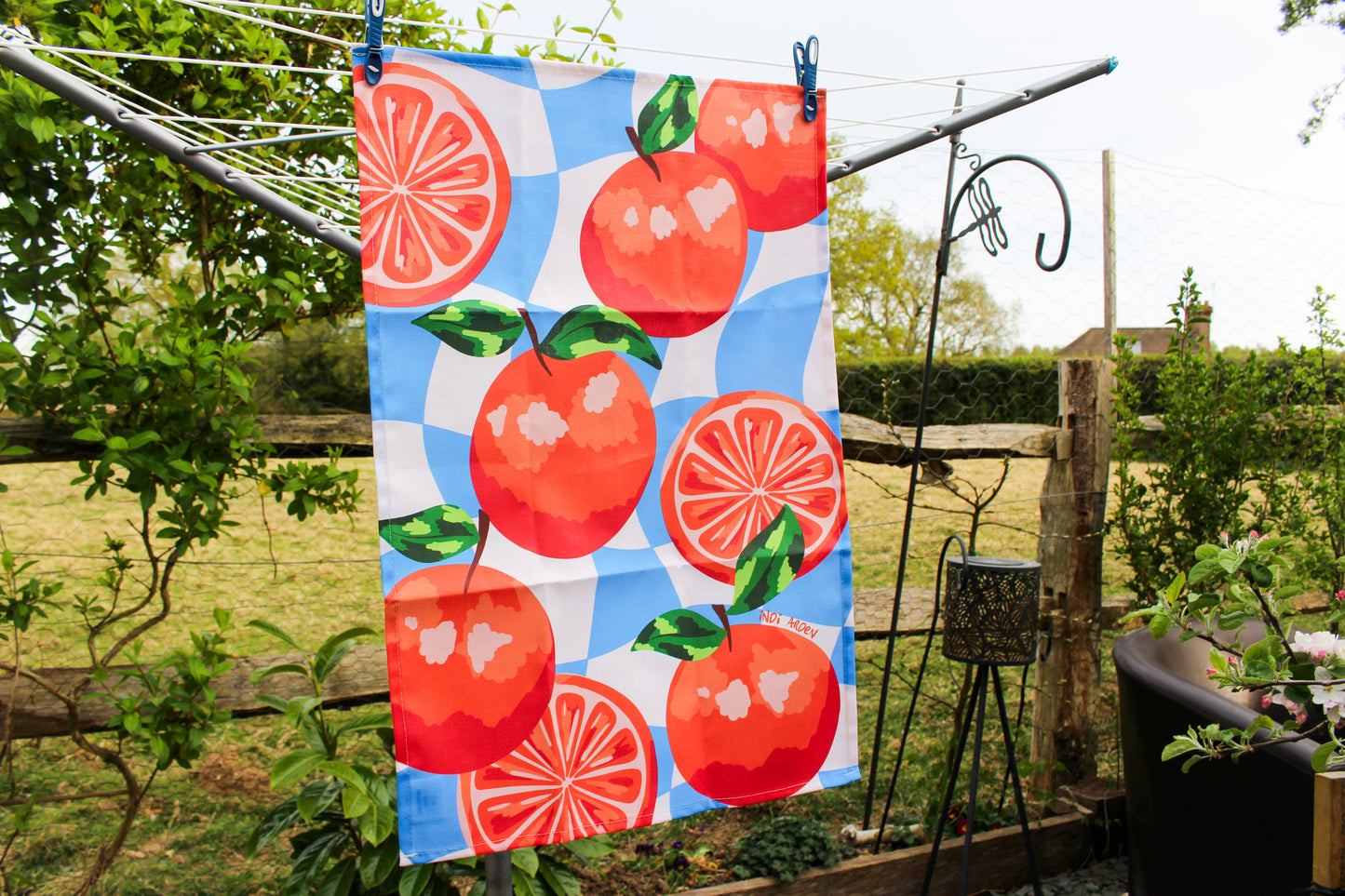 Summer Oranges Tea Towel