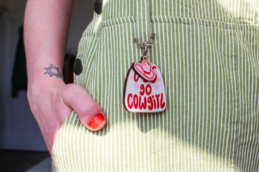 Let's Go Cowgirl Keyring