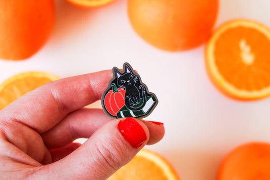 Halloween Cat Pin Badge