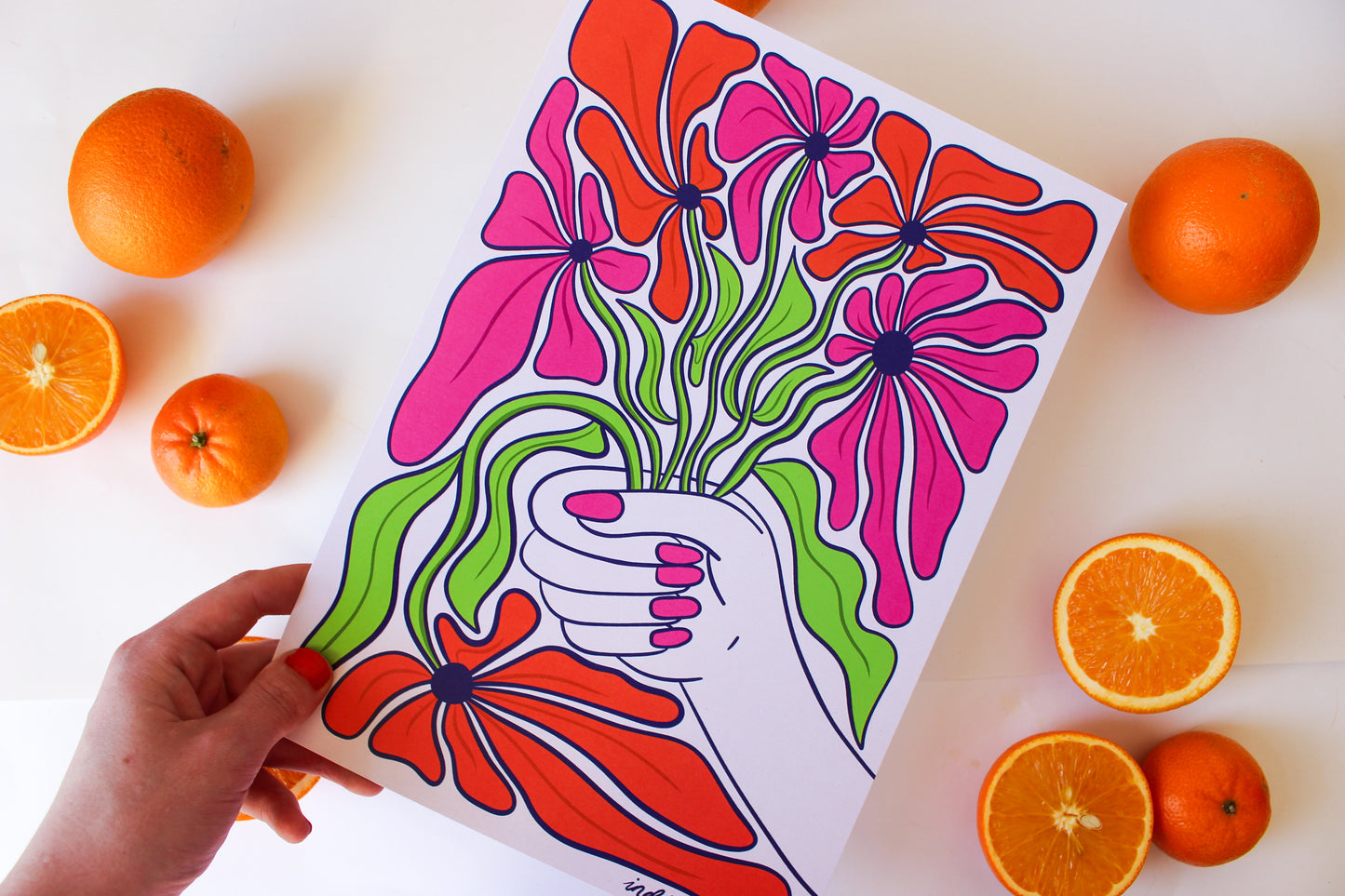 Handful of Neon A4 Print