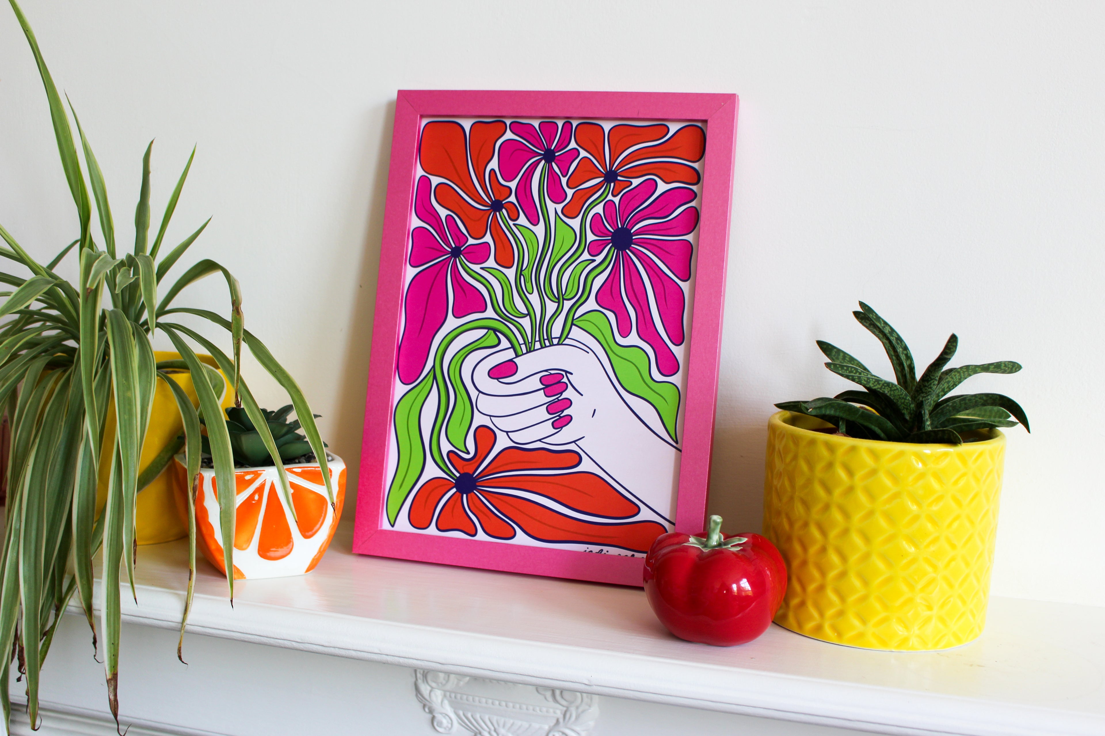 Handful of Neon A4 Print