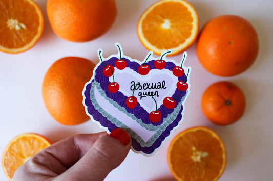 Asexual Vintage Cake Sticker