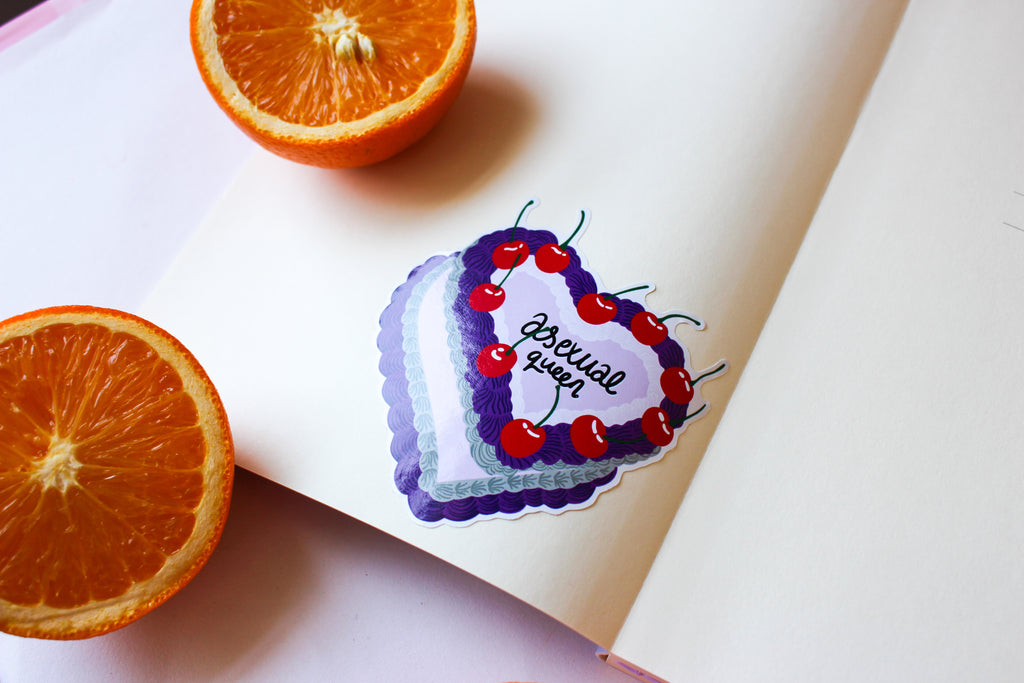 Asexual Vintage Cake Sticker