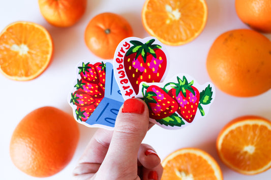 Strawberry Stickers set of three