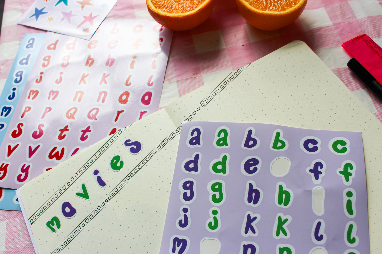 Alphabet Letter Doodle Sticker Sheets