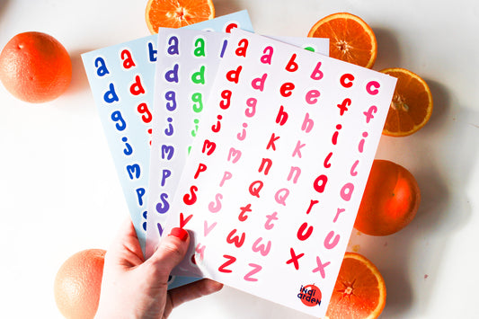 Alphabet Letter Doodle Sticker Sheets