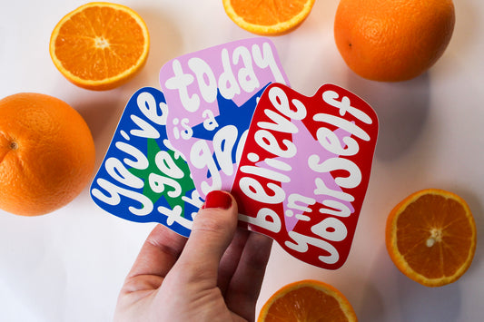 Motivational Quote Stickers set of three