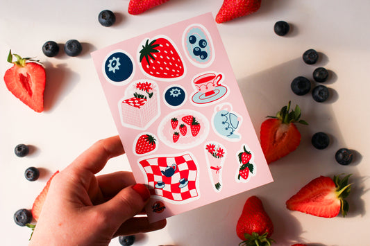 Strawberry Picnic Sticker Sheet